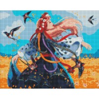Алмазна мозаїка "Ідейка" /AMO7637/ "Українка в танці" 40*50см