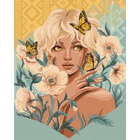 Картина за номерами "Ідейка" /KHO2542/ "Дівчина з метеликами" 40*50см