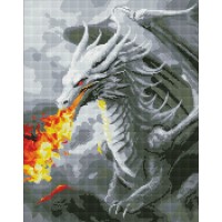 Алмазна мозаїка "Ідейка" /AMO7833/ "Вогнедишний дракон" з АВ стразами 40*50см