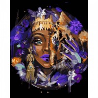 Картина за номерами "SANTI" /954726/ "Африканська краса" 40*50 см фарби металік