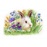 Алмазна мозаїка "Go to art" /189763/ "Білий кролик" 21*25 см на картоні 5D