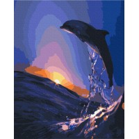 Картина за номерами "Brushme" /BS5186/ "Захід сонця дельфіна" 40*50см