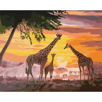 Картина за номерами "Ідейка" /KHO4353/ "Сім'я жирафів" 40*50см
