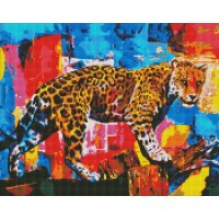 Алмазна мозаїка "Ідейка" /AMO7503/ "Яскравий леопард" 40*50см
