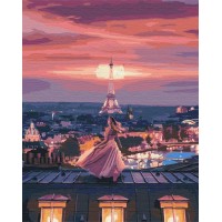 Картина за номерами "Brushme" /BS51902/ "Фантастичний вечір в Парижі" 40*50см