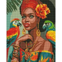 Алмазна мозаїка "Ідейка" /AMO7809/ "Принцеса з Африки" з АВ стразами 40*50см