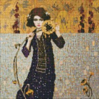 Алмазна мозаїка "Ідейка" /AMO7383/ "Дівчина з соняшником" 40*40см