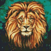Алмазна мозаїка "Ідейка" /AMO7505/ "Розкішний лев" 40х40см