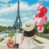 Алмазна мозаїка "Ідейка" /AMO7074/ "Гуляючи вулицями Парижа" 40х40см