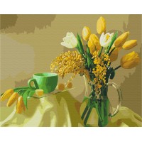 Картина за номерами "Brushme" /BS9245/ "Жовті тюльпани" 40*50см