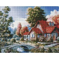 Алмазна мозаїка "Ідейка" /AMO7340/ "Бабусин будинок" 40*50см