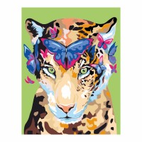 Картина за номерами "Jaguar and butterflies" /N0001360/ RS