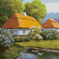 Алмазна мозаїка "SANTI" /954716/ "Хутір", 40*40см