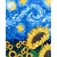 Картина за номерами "SANTI" /954471/ "Соняшник у стилі Ван Гога" 40*50 см