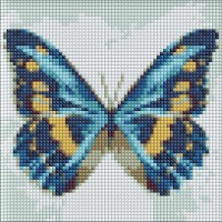 Алмазна мозаїка "Ідейка" /AMC7679/ "Блакитний метелик" рулон, з АВ стразами 20*20см