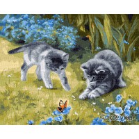 Картина за номерами "Ідейка" /KHO4252/ "Котики у саду" 40*50см