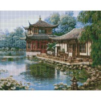 Алмазна мозаїка "Ідейка" /AMO7342/ "Китайський будиночок" 40*50см