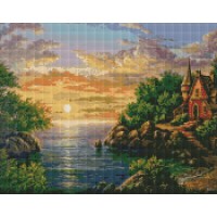 Алмазна мозаїка "Ідейка" /AMO7345/ "Захід сонця" 40*50см
