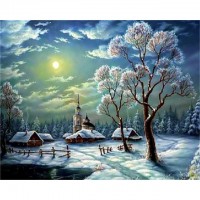 Алмазна мозаїка "Go to art" /177047/ "Зимова ніч" 40*50 см