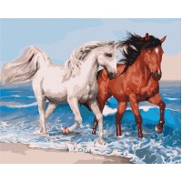 Картина за номерами "Brushme" /BS51568/ "Коні на узбережжі" 40*50см