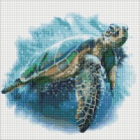 Алмазна мозаїка "Ідейка" /AMO7430/ "Блакитна черепаха" 40х40см
