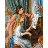 Картина за номерами "Ідейка" /KHO2664/ "Дві дівчини за фортепіано" 40*50см