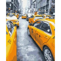 Картина за номерами "Brushme" /BS25434/ "Нью-Йорське таксі" 40*50см