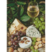 Алмазна мозаїка "Ідейка" /AMO7378/ "Біле вино із сиром" 30*40см