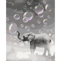 Картина за номерами "Brushme" /BS53701/ "Мрійливий слон" 40*50см