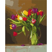 Картина за номерами "Brushme" /BS51395/ "Кольорові тюльпани" 40*50см