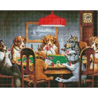 Алмазна мозаїка "Ідейка" /AMO7509/ "Собаки грають в покер" 40*50см