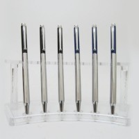 Ручка поворотна "Baixin" /BP600S/ срібло з чорним, синя (12)