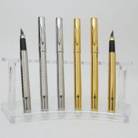 Ручка перо "Baixin" /FP918/ (11-12 с насечкой) золото+срібло (12)