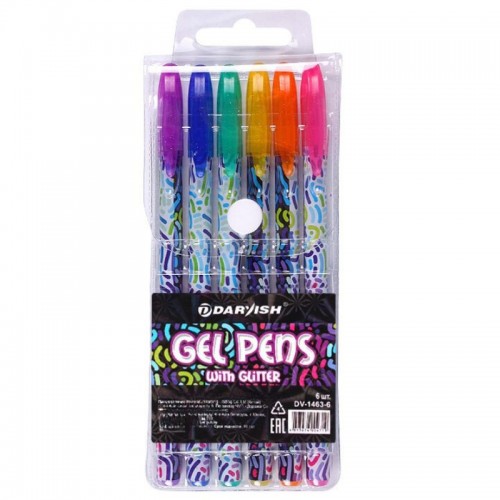 Набір гелевих ручок "JO" /F1233-6/ "Gel pens" глітер 6кол., PVC (1/24/576) - Канц Київ для вас
