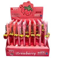 Ручка гелева "Пиши-стирай "AODEMEI" /GP-35012/ "Crystal strawberry" з підвіскою, 0,5мм (40/240/960)
