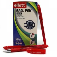 Ручка кулькова "Ellott" /503P/ червона, 1мм, проз. корп., гріп (50)