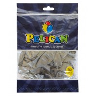 Кульки повітряні "Pelican" /1250-842/ 12' (30 см), пастель срібло, 50шт/уп (1/100)