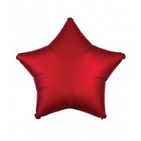 Кулька фольгована "Pelican" /832637/ зірка 18' (45см) сатин червоний, 5шт/уп (1/5)