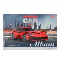 Альбом для рисования А4 30л/100 "Supreme cars" на спирали мат.лам+УФ-выб+фол сер YES