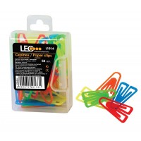 Скріпки "LEO" /140133/ L1914, 25мм (50шт) пласт. кольорові (10/400)