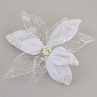 Цветок пуансеттии белый, 21*21см