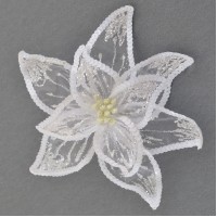 Цветок пуансеттии “Роскошь” полупрозрачный белый, 23*23см
