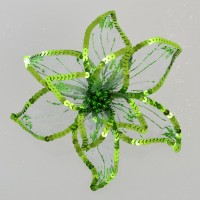 Цветок пуансеттии “Роскошь” полупрозрачный зеленый, 23*23см
