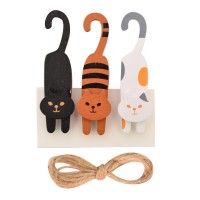 Набор прищепок деревянных Santi декоративных "Cat games", 8 см, 3 шт./уп.