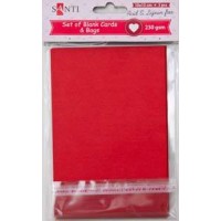 Набір заготовок для листівок "SANTI" /952276/ 10*15 см 5шт.,червоний, 230г/м2 (1/100)